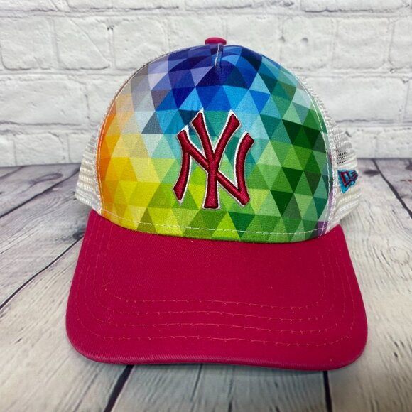 New York Yankees New Era Trucker Hat Mesh Cap Strap Back Multicolor Youth Size - Picture 5 of 9